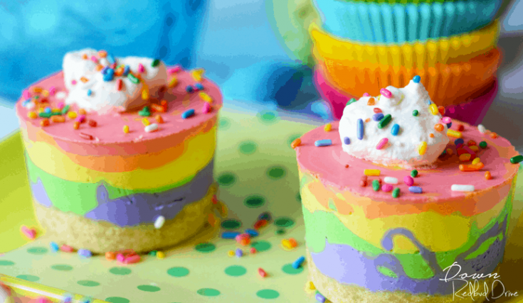 No Bake Rainbow Cheesecake