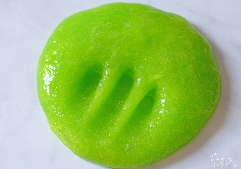 green slime with finger imprints in it