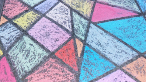 sidewalk chalk mosaic