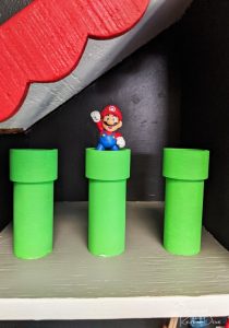 SUper Mario warp pipes room in a play house.
