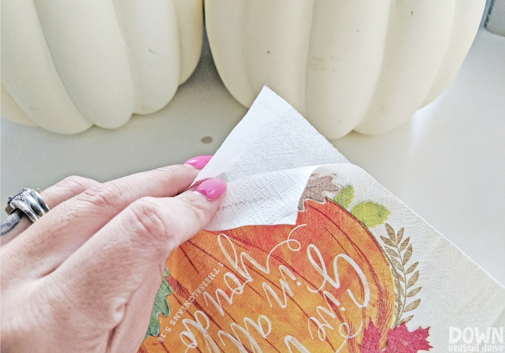 How to Make Decoupage Pumpkin Using a Napkin - Crafting A Fun Life