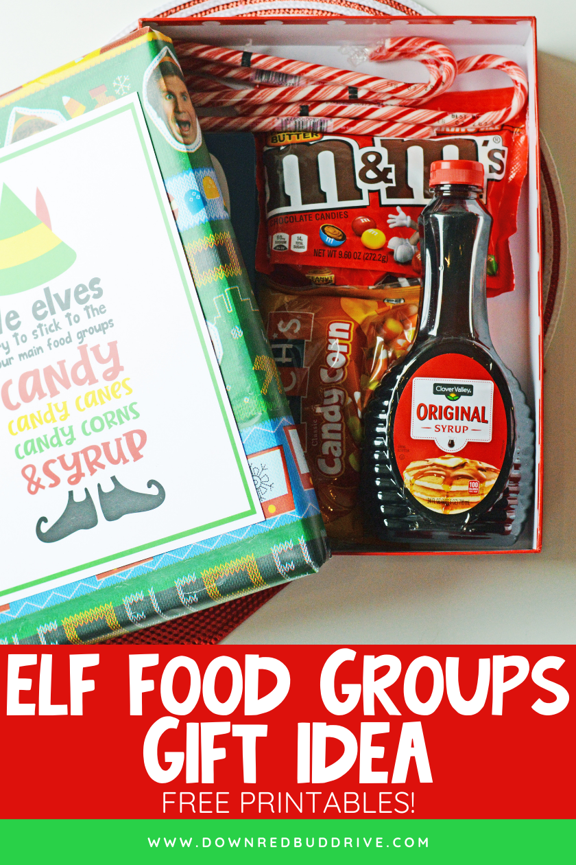 Elf Food Groups Gift Idea | Free printable sign too!