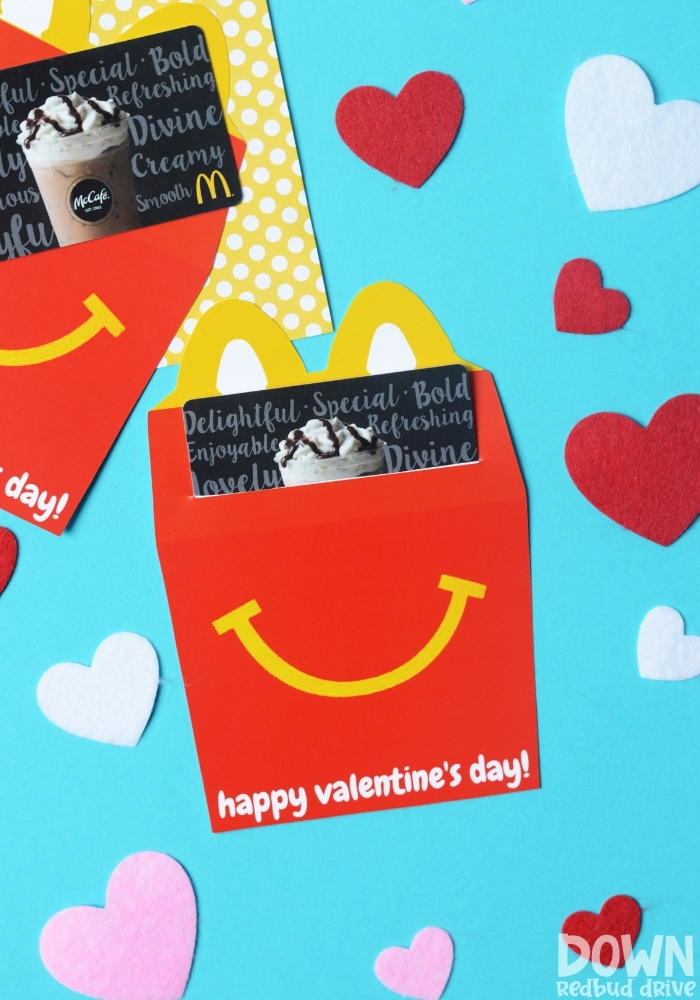 Tall closeup of the Happy Meal Valentines.