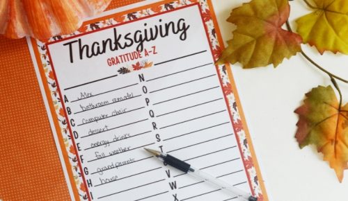 Thanksgiving A-Z Gratitude List Featured Image