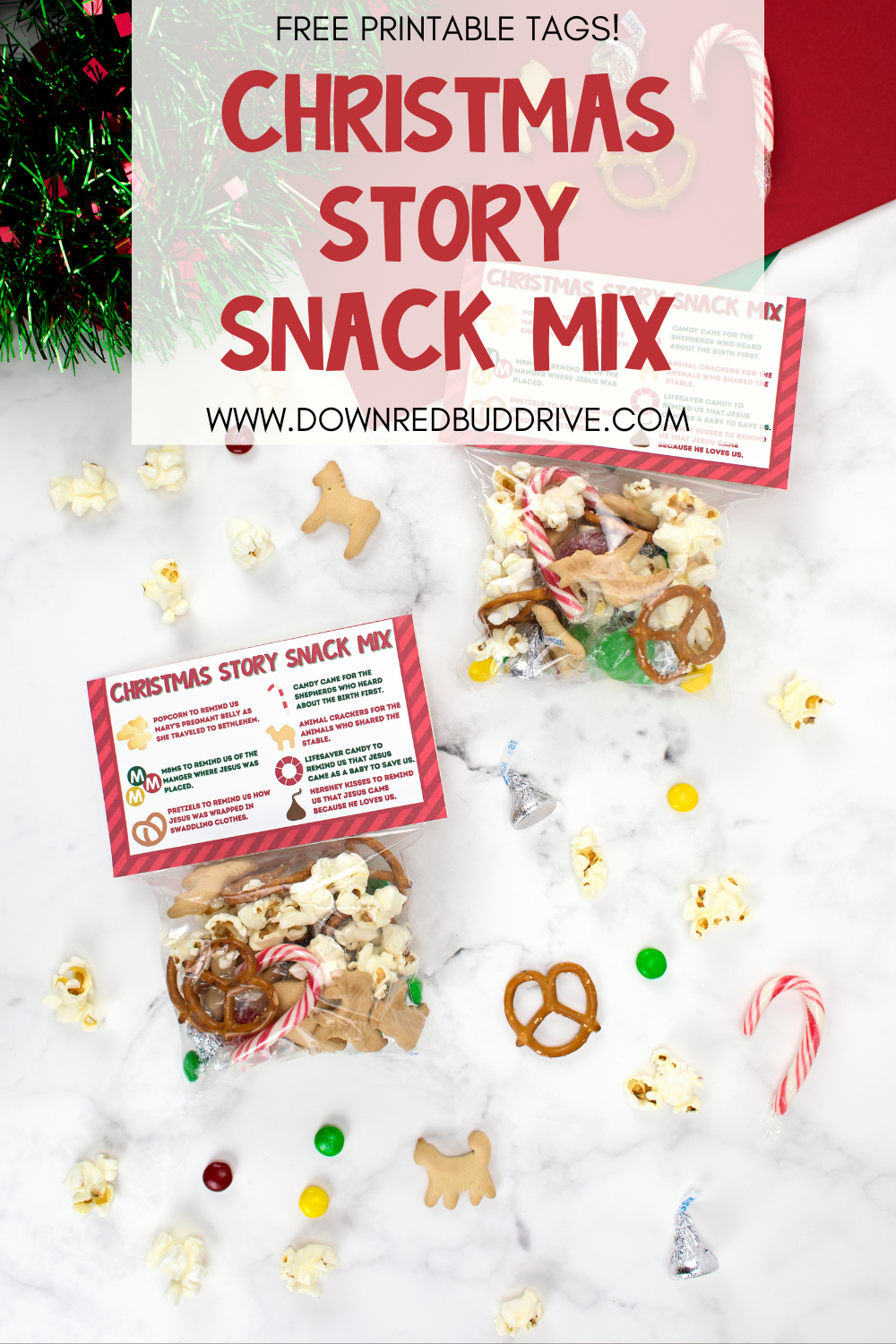 Christmas Story Snack Mix | Free printable toppers!