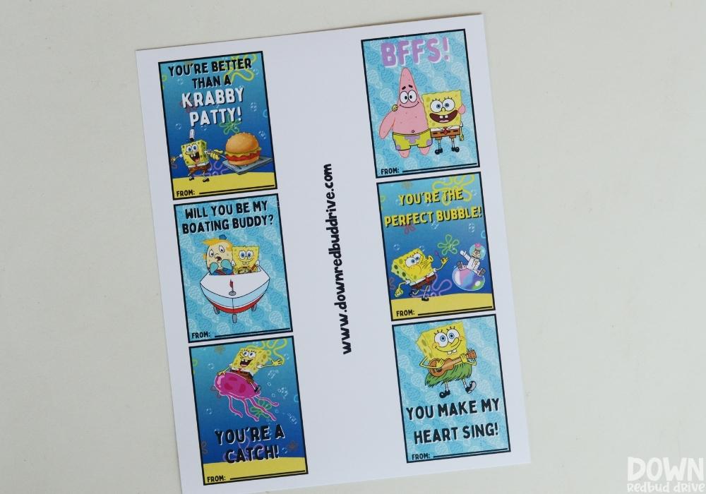 Free Printable Spongebob Valentine Cards