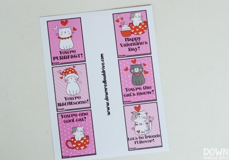 Free Printable Cat Valentines - Down Redbud Drive