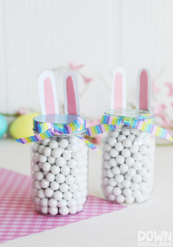 DIY Easter Bunny Candy Jars - Down Redbud Drive