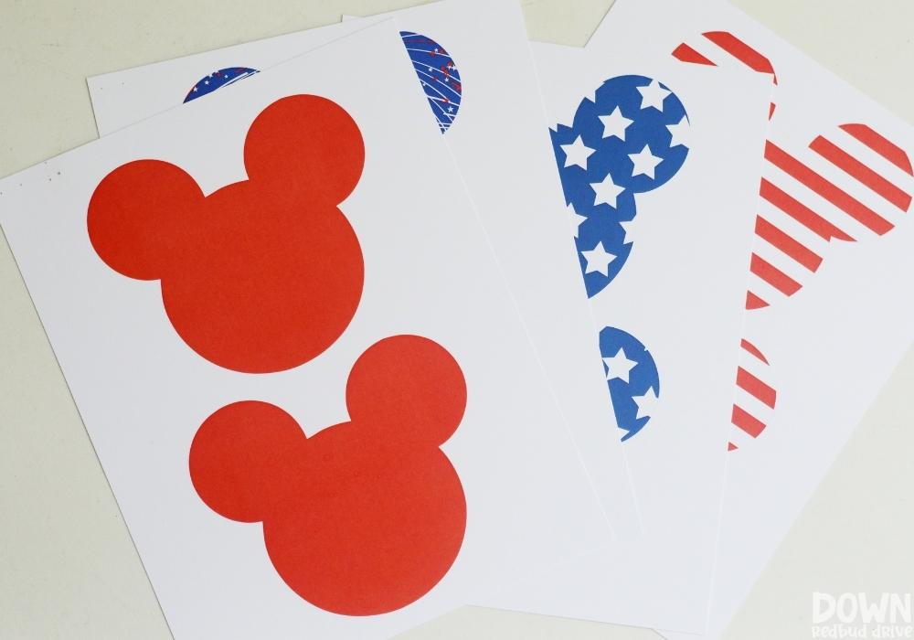 patriotic Mickey and Minnie 4th July treat pops printable 