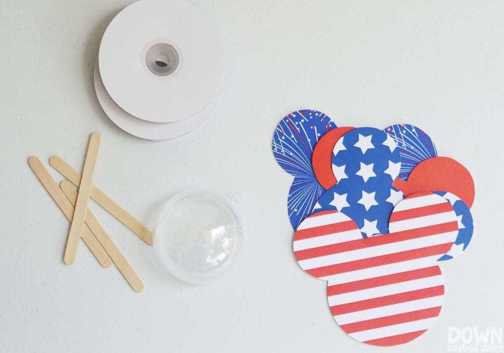 patriotic Mickey and Minnie 4th July treat pops diy supplies