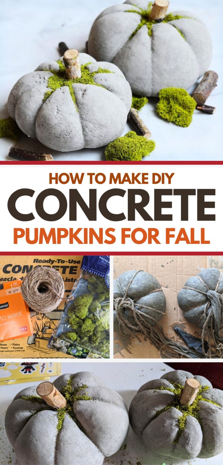 DIY Concrete Pumpkins | Quick DIY Fall Home Decor!