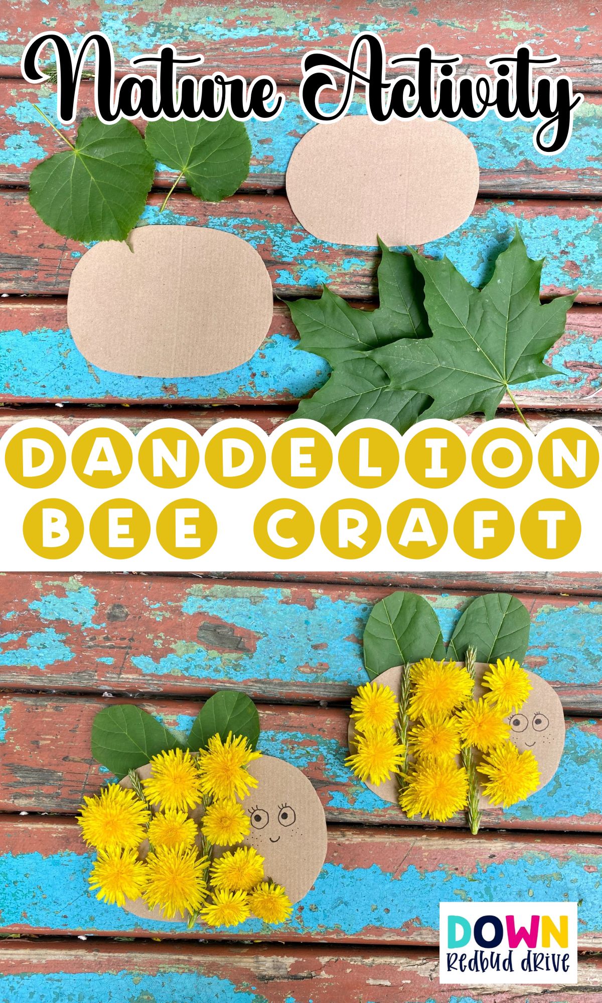 nature bee craft with dandelions 