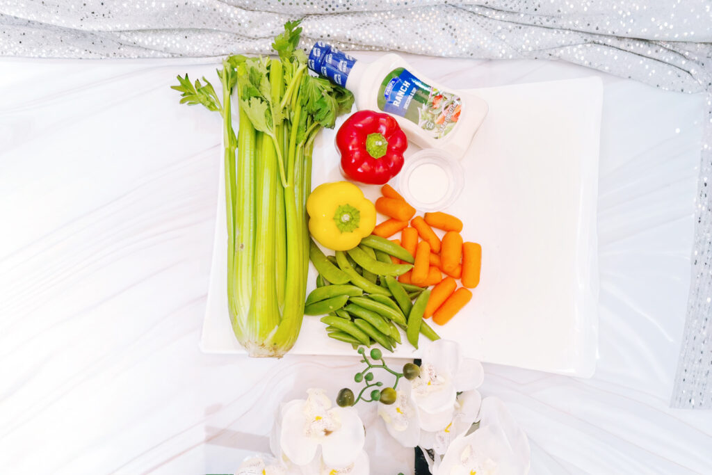 ingredients for veggie flower tray