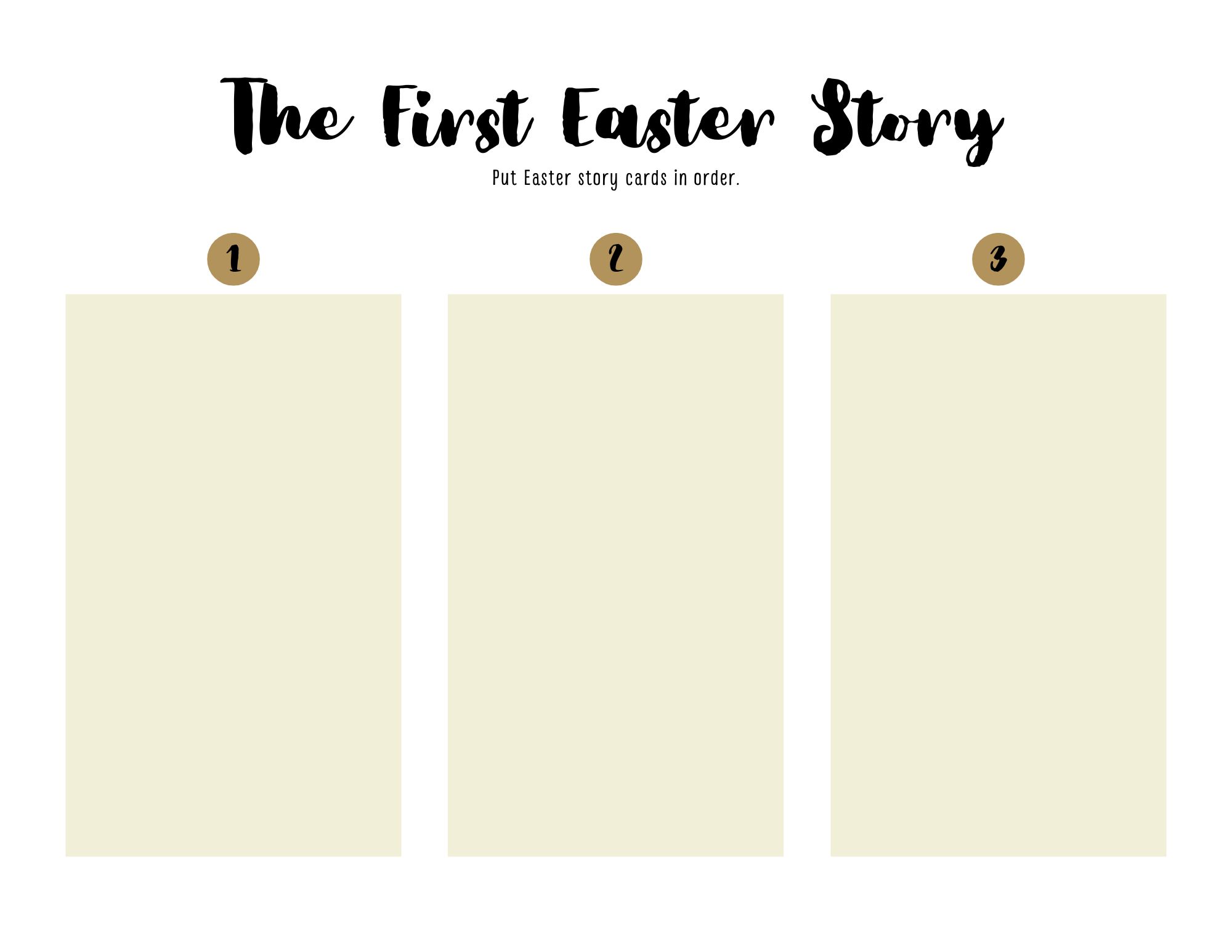 put the easter story cards in order 