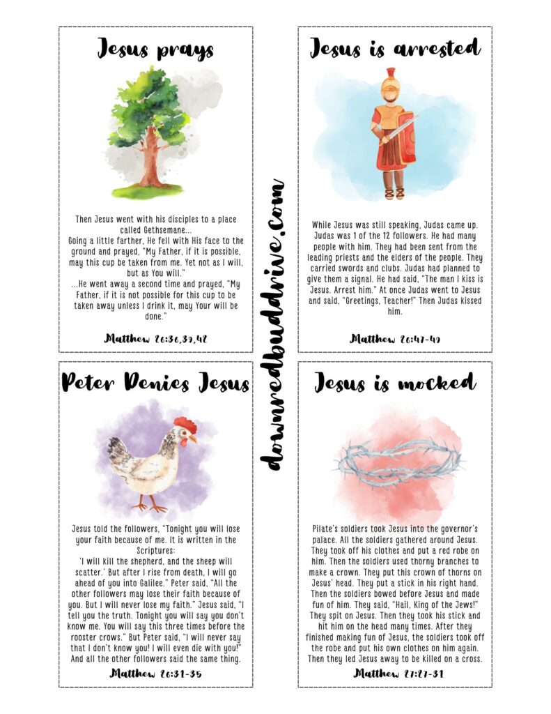 easter story cards 