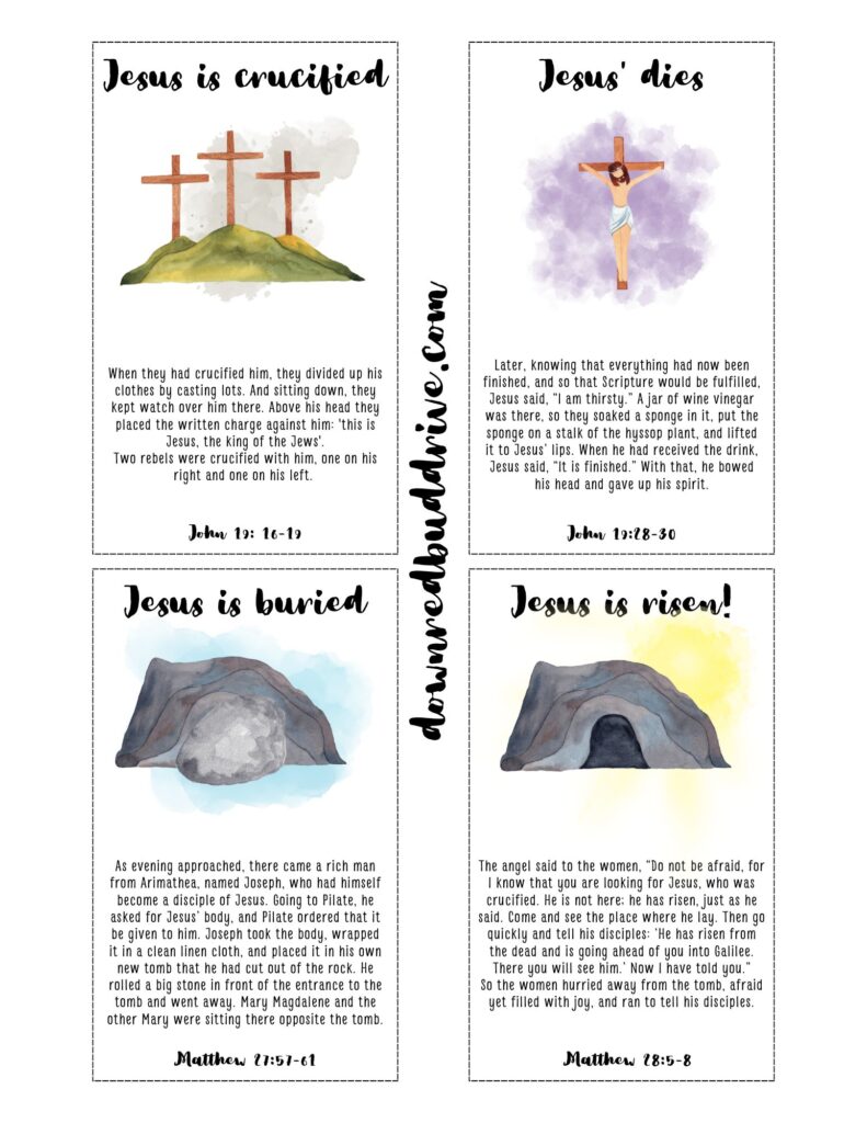 easter story cards 