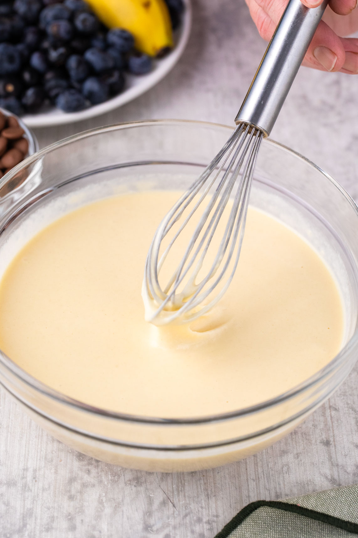 mix the pancake batter 