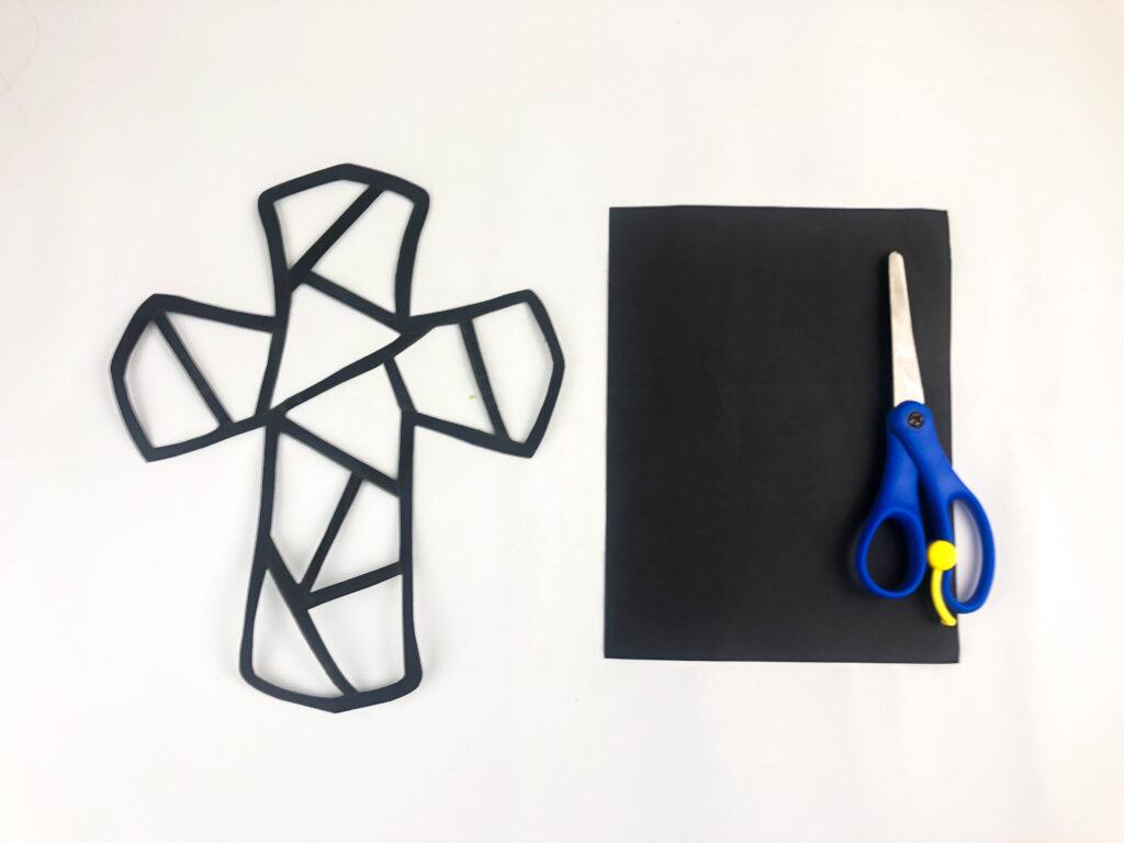 easter stained glass cross template