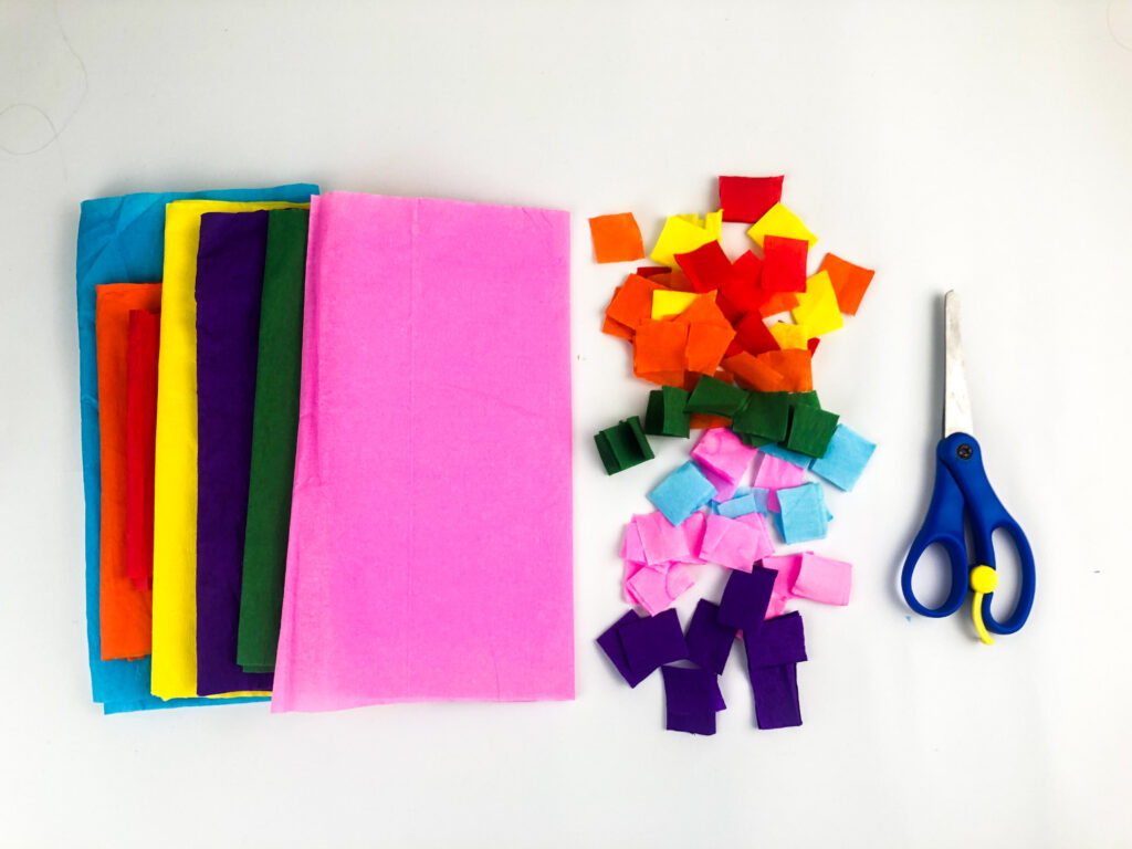 tissue paper squares cut