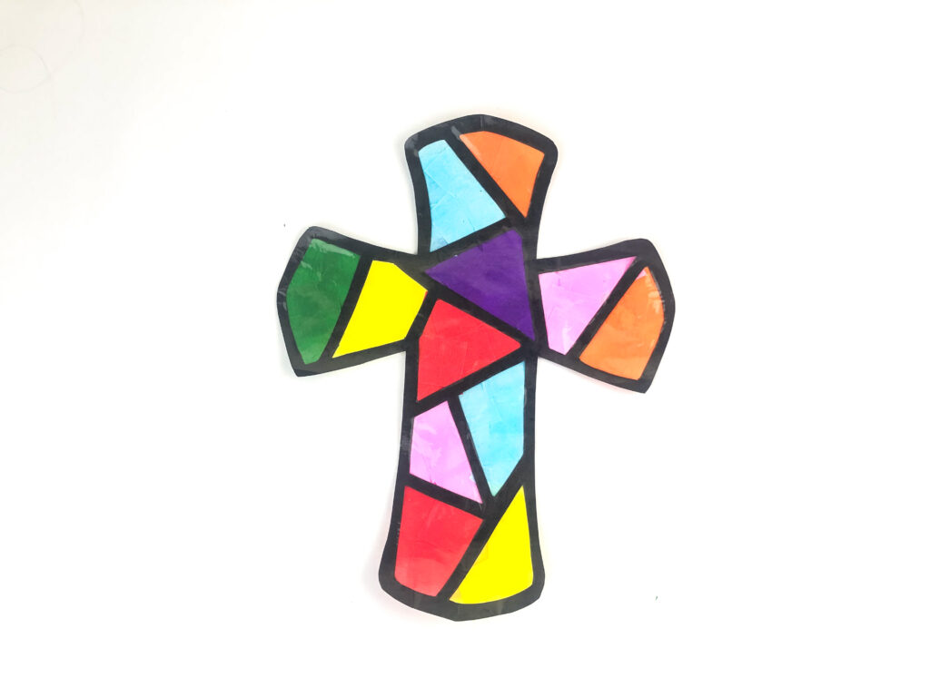 easter cross stained glass window suncatcher template