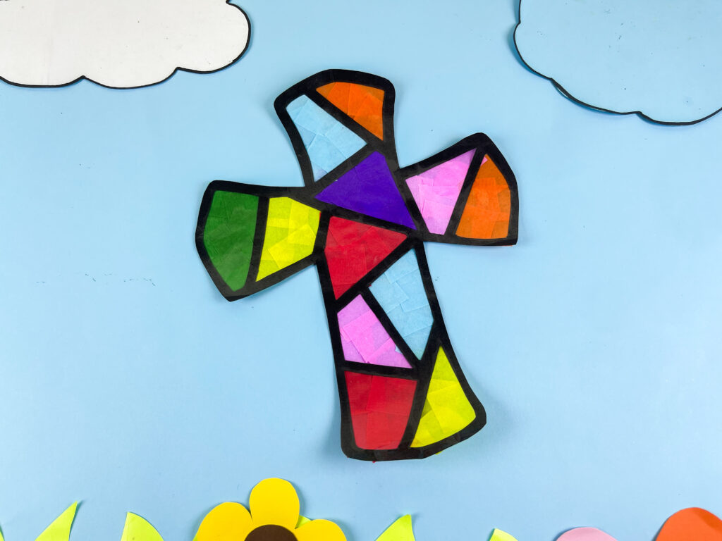 easter cross stained glass window suncatcher craft