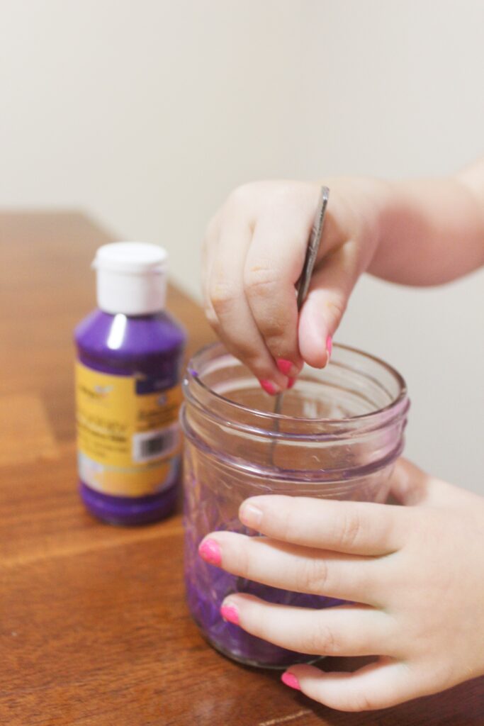 mixing paint and water 