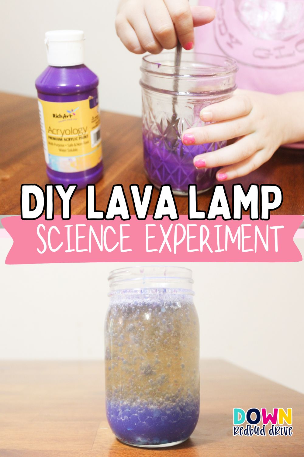 diy lava lamp in a jar science activity 