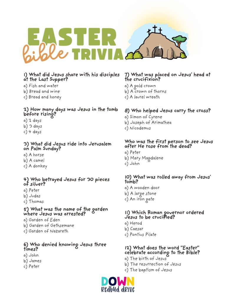 easter bible trivia game