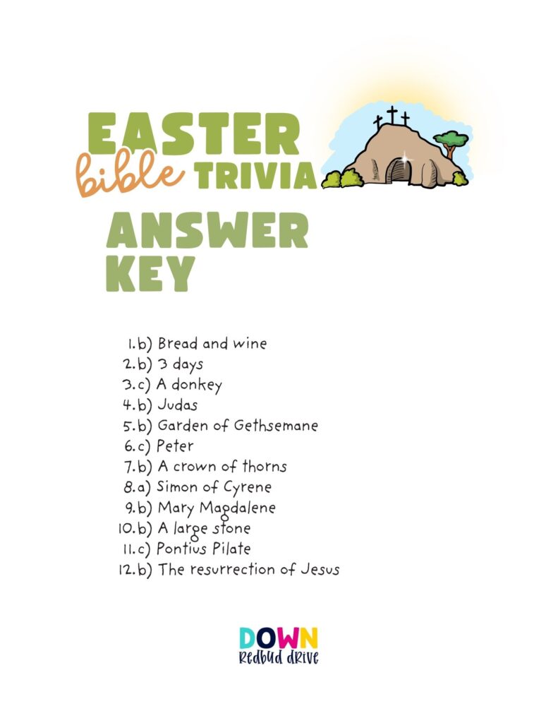 easter bible trivia answers 