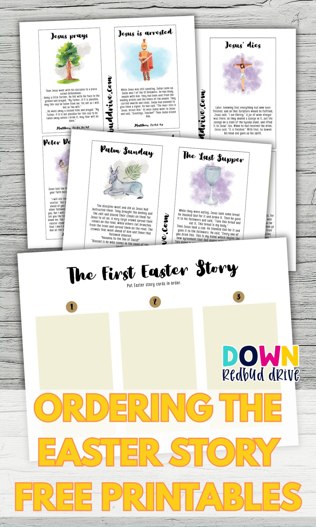 easter story cards printable activity 