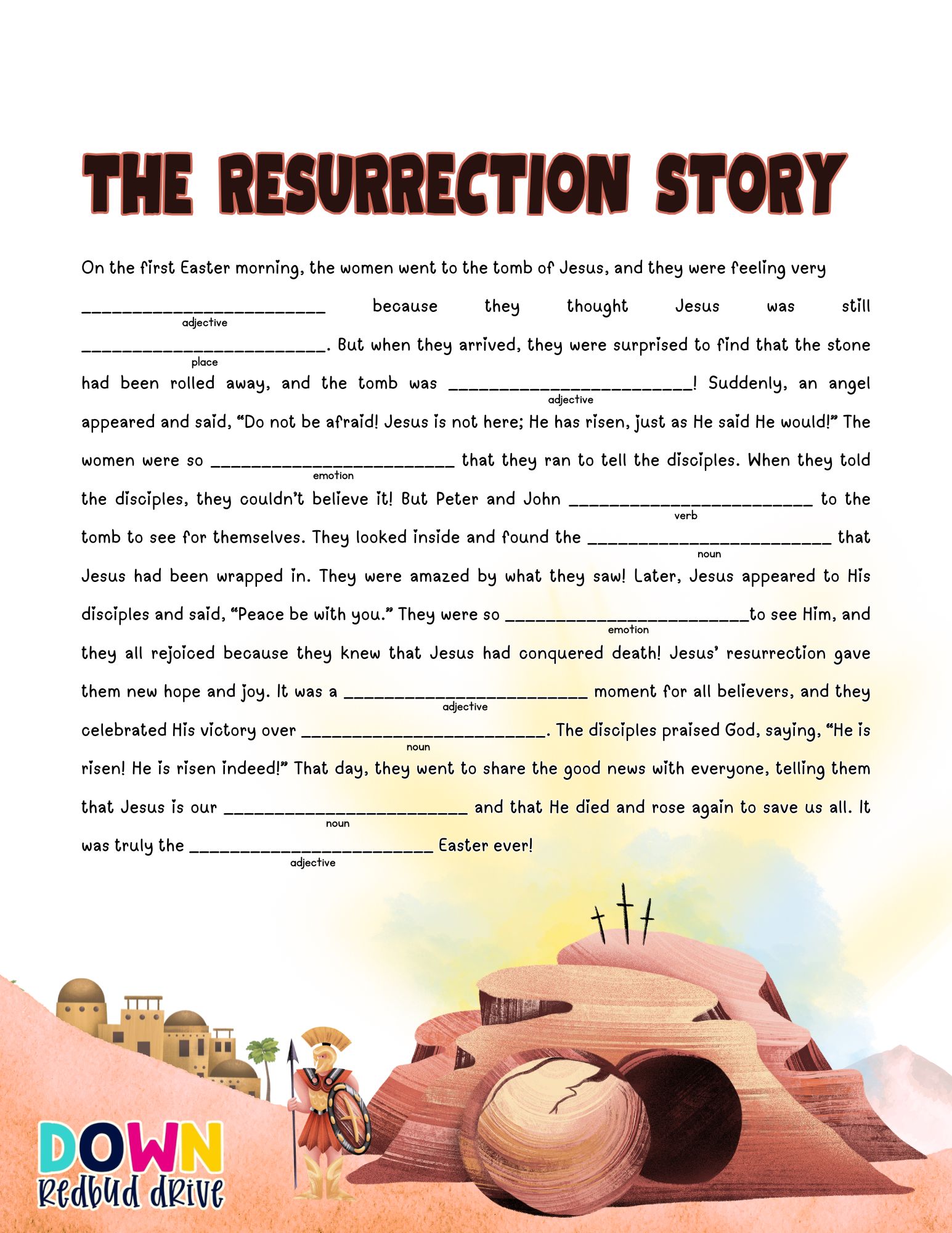 free printable easter madlibs resurrection christian 