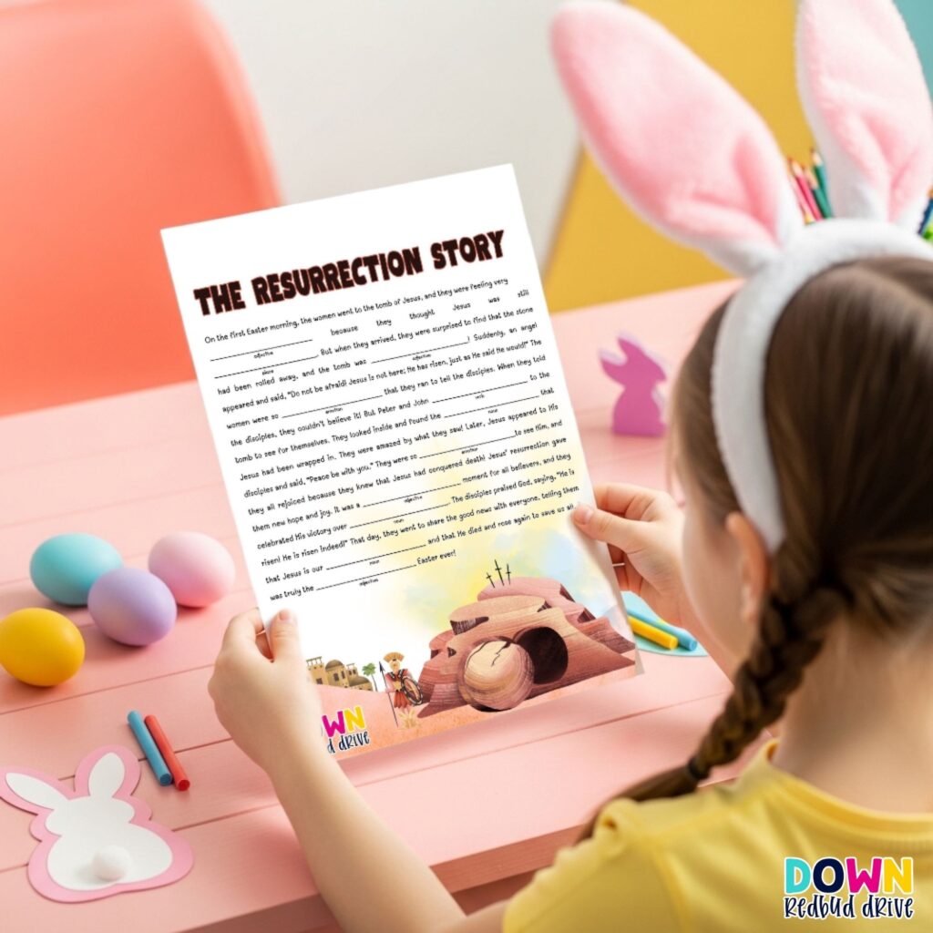 resurrection story easter mad libs printable 