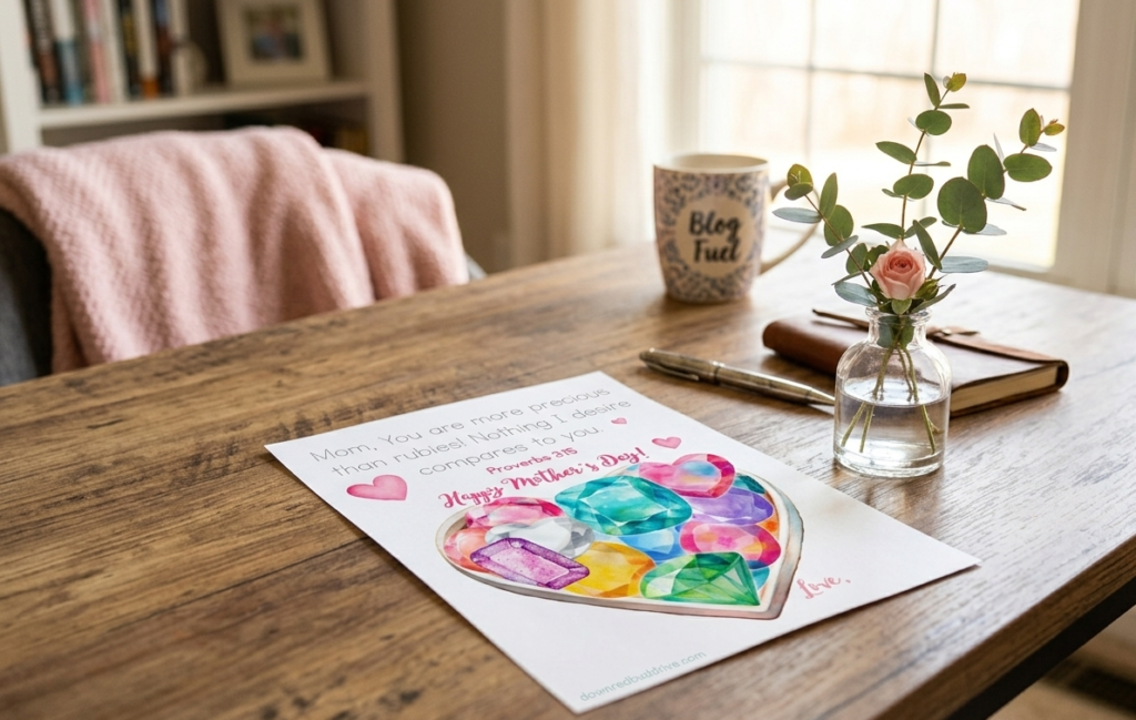 proverbs 3:15 Mother's Day gift printable tracing for kids 
