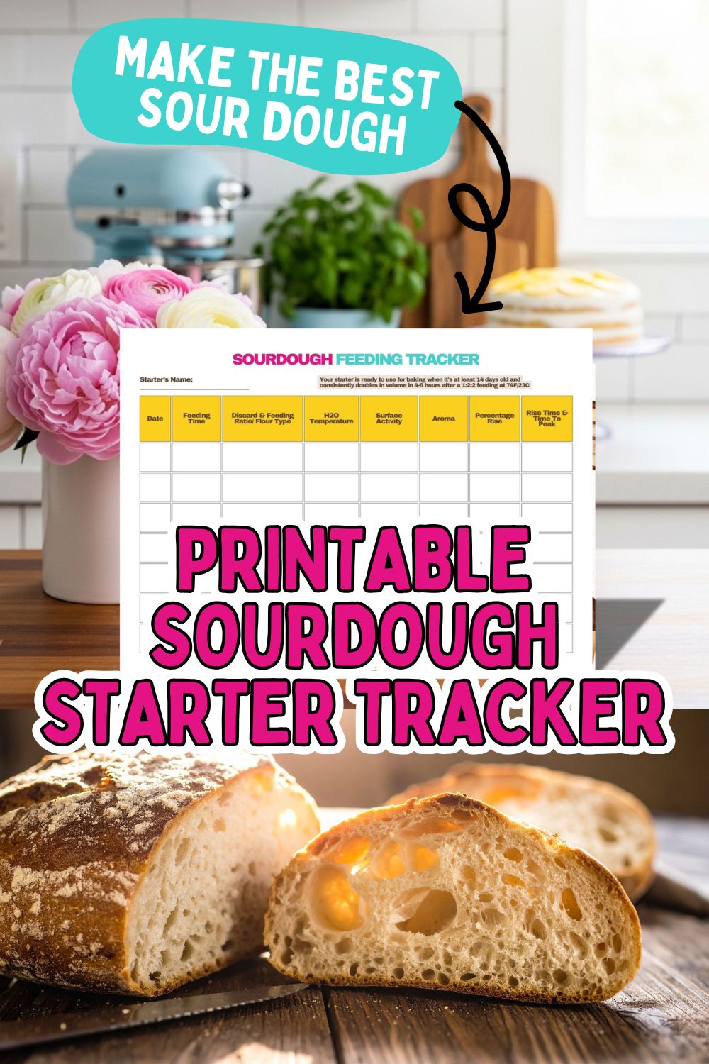 printable sourdough starter tracker chart 
