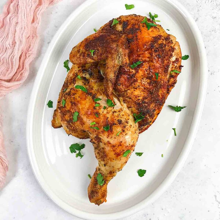 Image for Air fryer half chicken recipe.