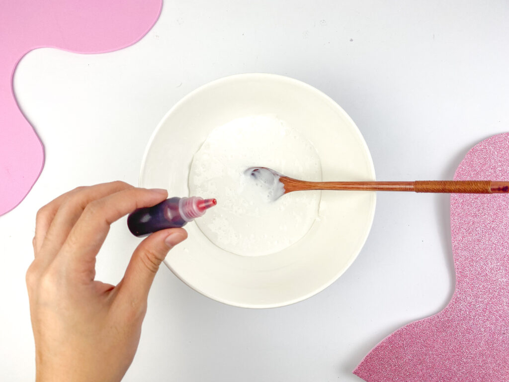 adding food coloring 