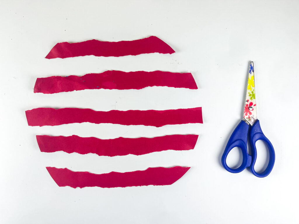 making preschool american flag craft ripped paper
