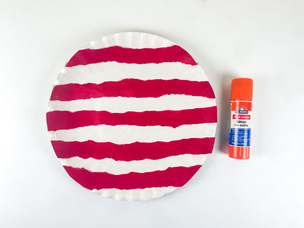glue the strips to the plate