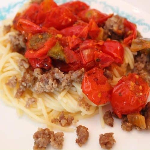 Image for Awesome Cherry Tomato Pasta with Sausage