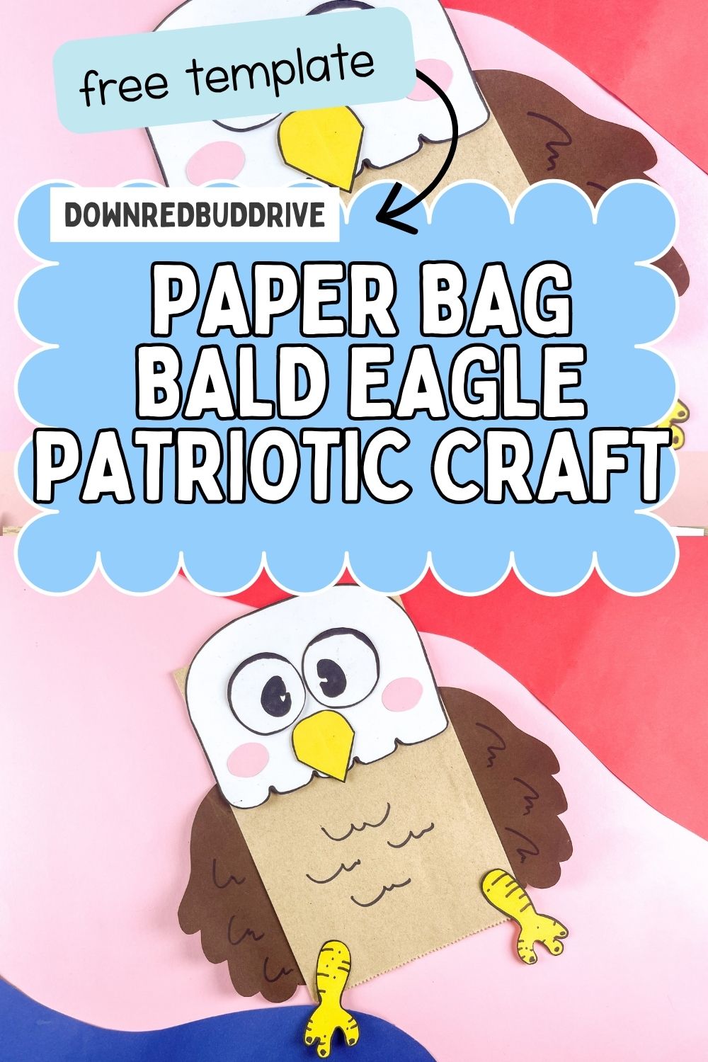 paper bag bald eagle craft for kids 