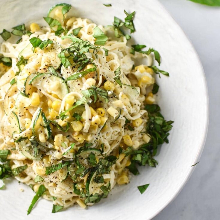 Image for Creamy Corn Pasta with Zucchini