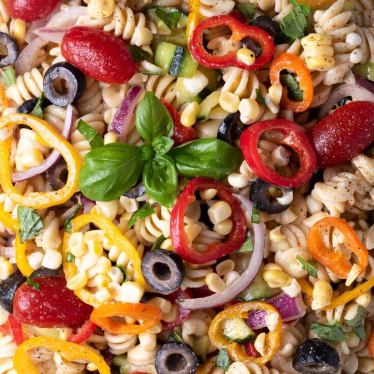 Image for Perfect Summer Vegetable Pasta Salad with Italian Dressing