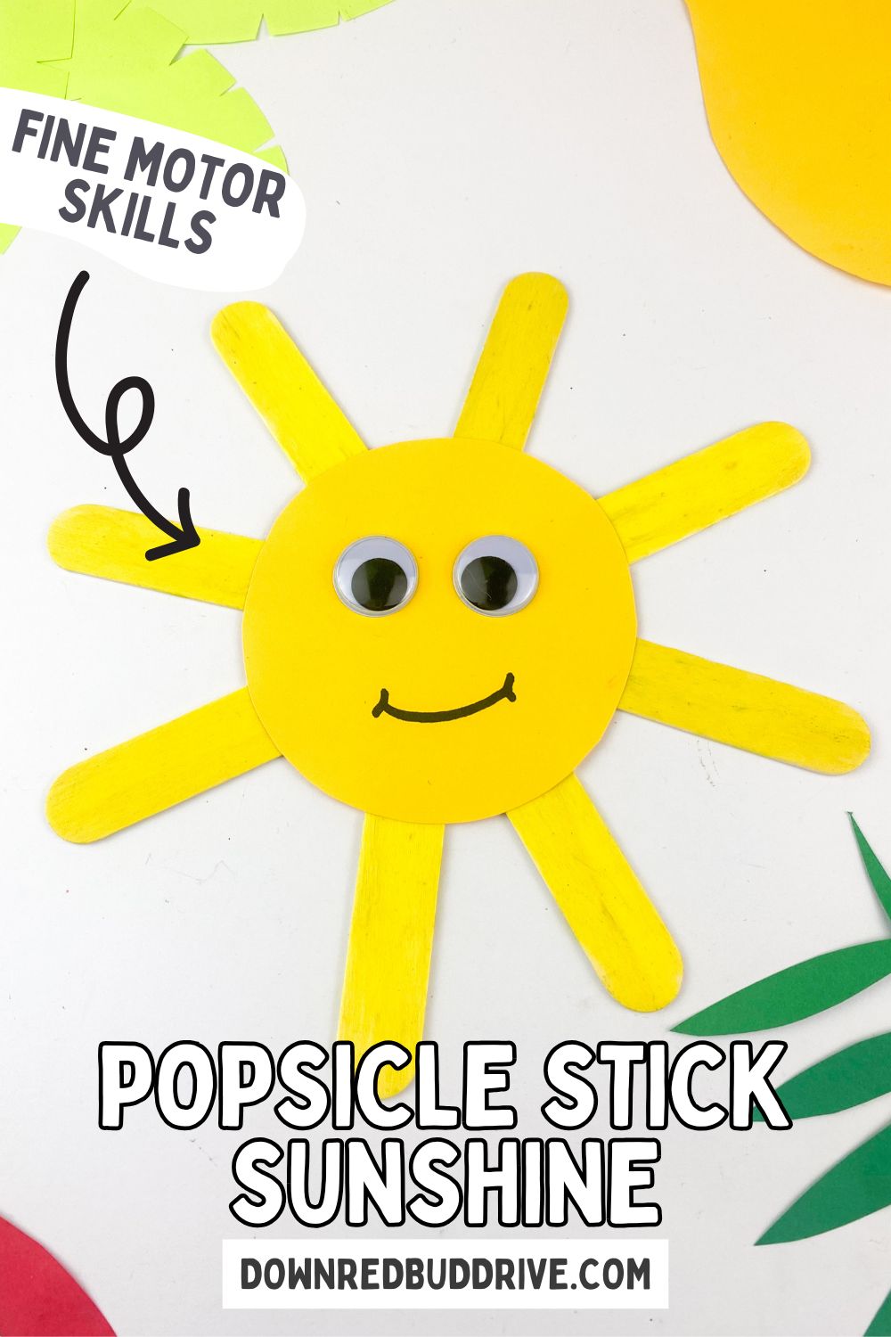 popsicle stick sunshine craft for kids