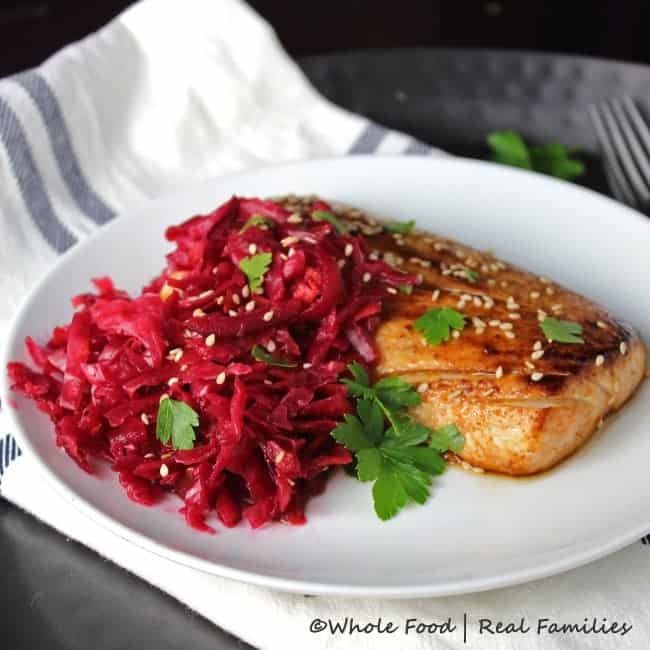 Image for Asian Marinated Mahi Mahi with Beet Red Kraut