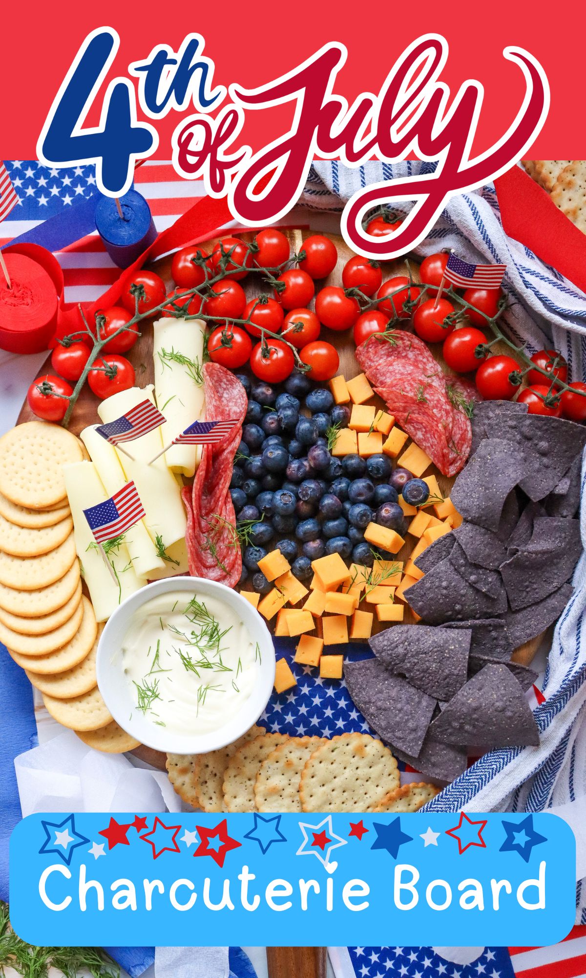 4th of July charcuterie board patriotic appetizer