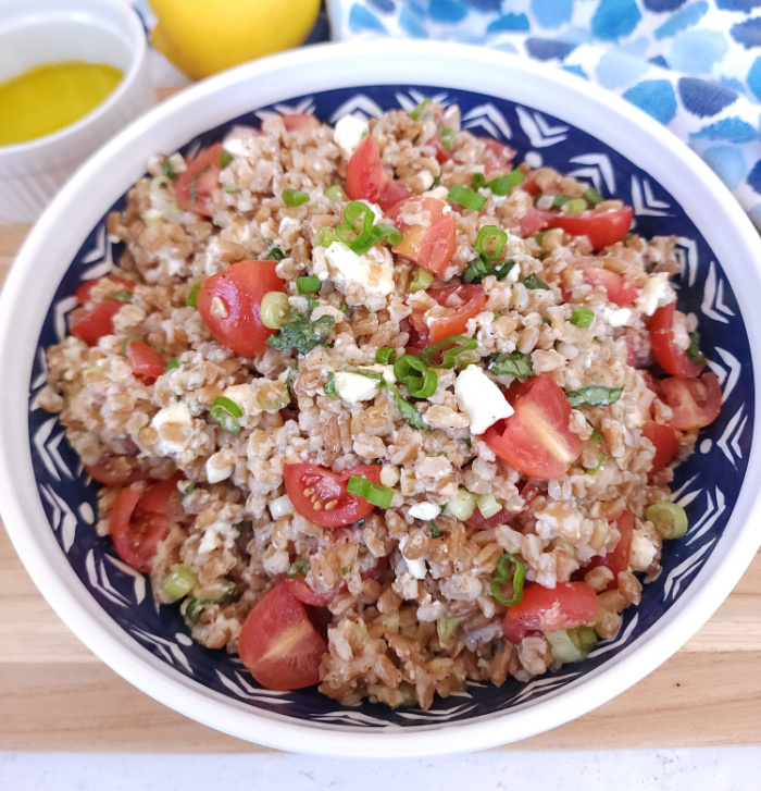 Image for Simple Farro, Tomato, and Feta Salad with Lemon Vinaigrette
