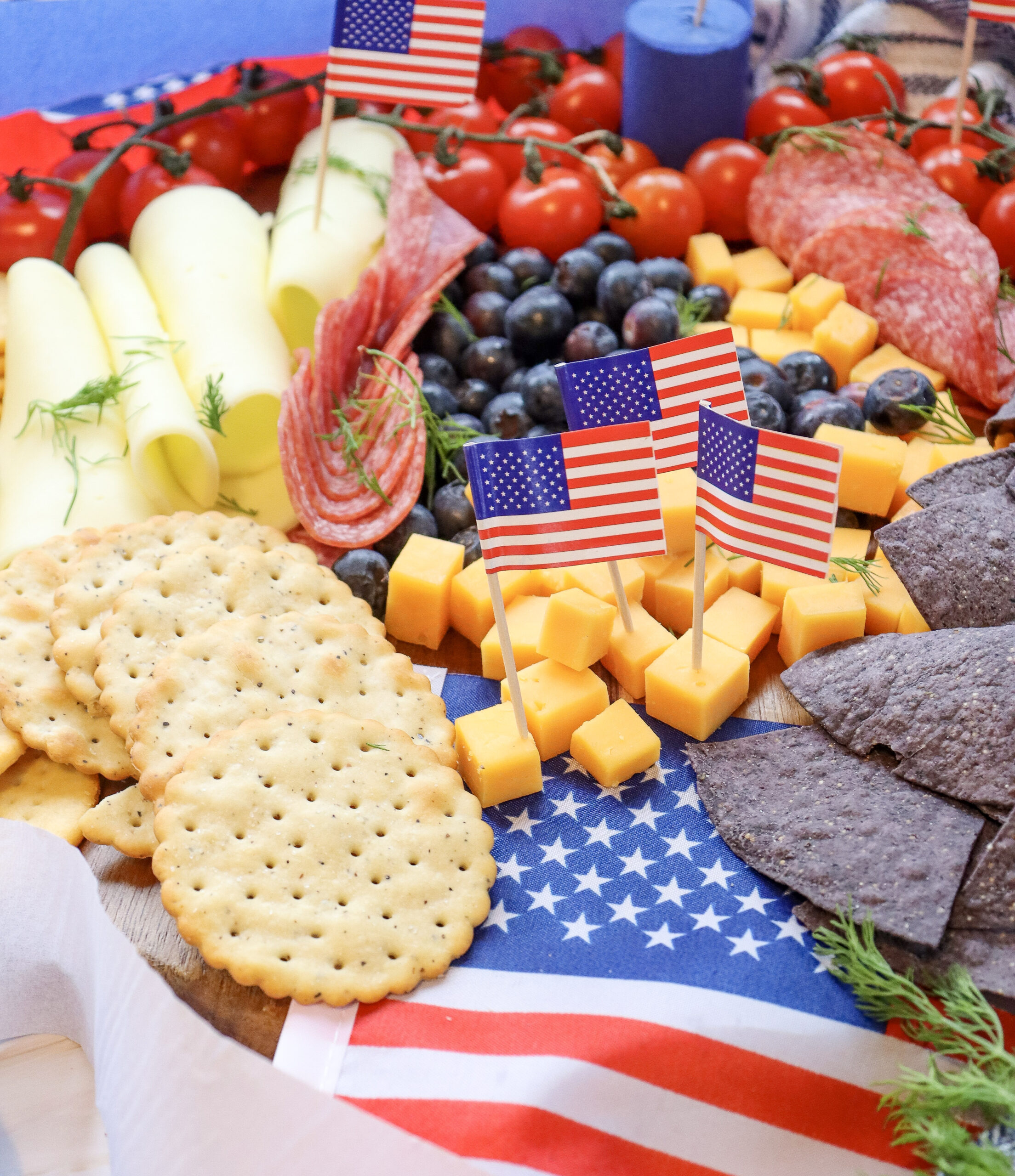 4th of July charcuterie board patriotic appetizer