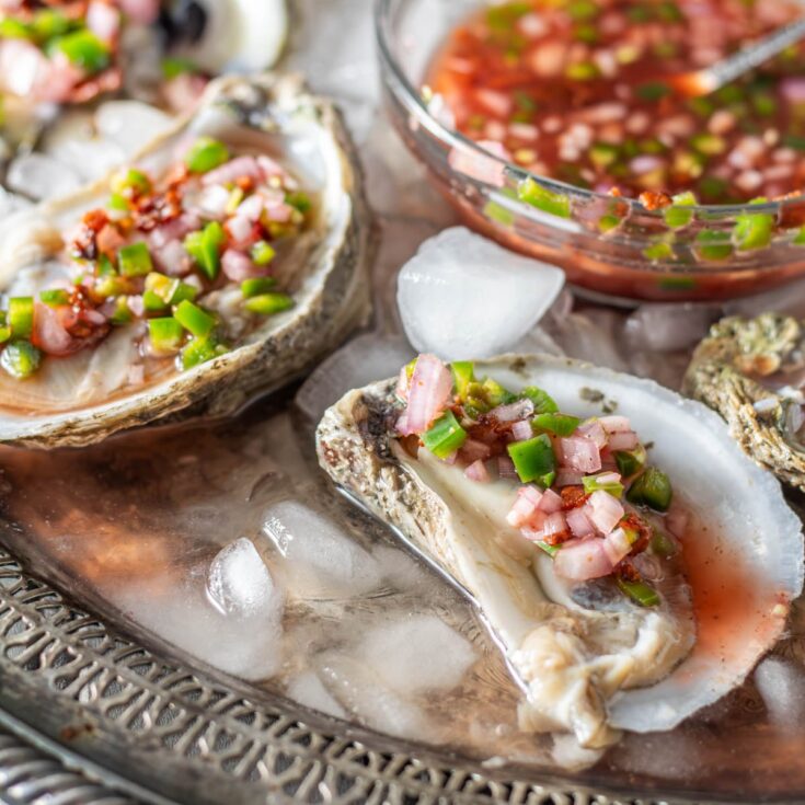Image for Oysters on the Half Shell with Blood Orange Mignonette