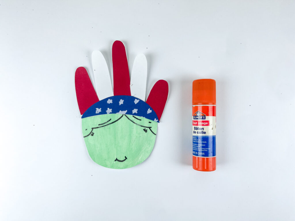step by step handprint Statue of Liberty craft