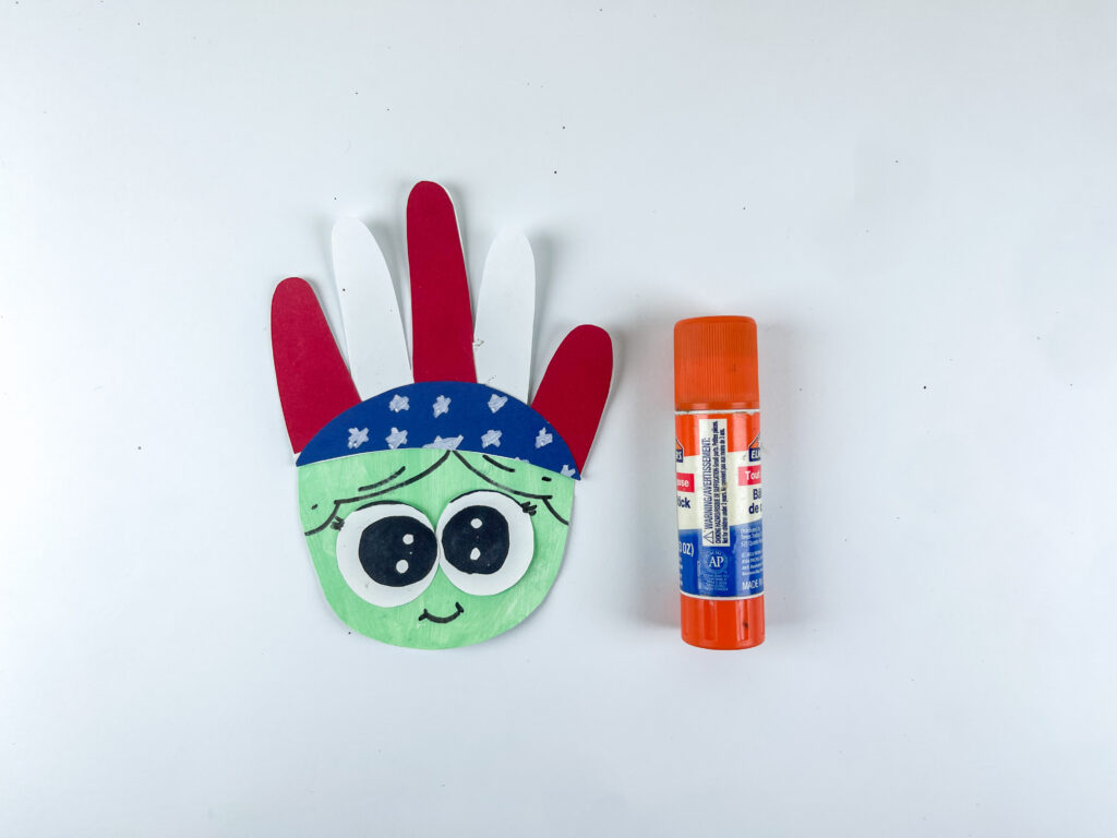 step by step handprint Statue of Liberty craft